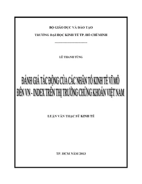 Luận văn thạc sĩ đánh giá tác động của các nhân tố kinh tế vĩ mô đến vn index trên thị trường chứng khoán việt nam
