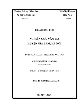 Luận văn thạc sĩ nghiên cứu văn bia huyện gia lâm hà nội