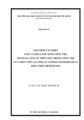 Luận văn thạc sĩ giải pháp cải thiện chất lượng cuộc sống công việc nhằm gia tăng sự thỏa mãn trong công việc của nhân viên tại công ty cổ phần kinh doanh và phát triển bình dương