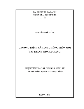 Luận văn thạc sĩ chương trình xây dựng nông thôn mới tại thành phố hà giang 002