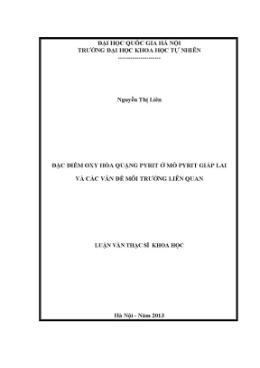 Luận văn thạc sĩ đặc điểm oxy hóa quặng pyrit ở mỏ pyrit giáp lai và các vấn đề môi trường liên quan