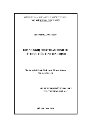 Luận văn thạc sĩ kháng nghị phúc thẩm hình sự từ thực tiễn tỉnh bình định
