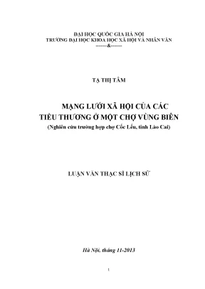 Luận văn thạc sĩ mạng lưới xã hội của các tiểu thương ở một chợ vùng biên nghiên cứu trường hợp chợ cốc lếu tỉnh lào cai