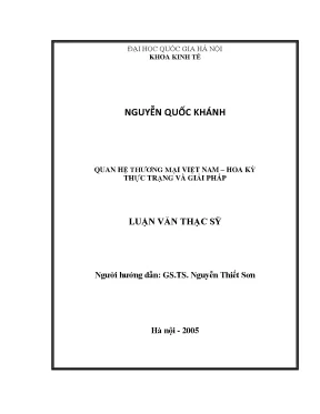 Luận văn thạc sĩ quan hệ thương mại việt nam hoa kỳ thực trạng và giải pháp chính trị xã hội chủ nghĩa