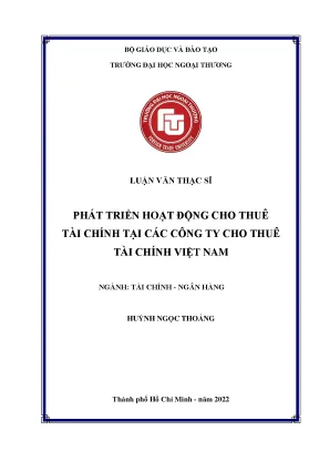 Luận văn thạc sĩ phát triển hoạt động cho thuê tài chính tại các công ty cho thuê tài chính việt nam