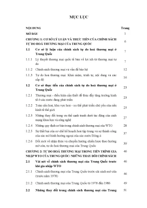 Luận văn thạc sĩ chính sách tự do hoá thương mại của trung quốc trong tiến trình gia nhập tổ chức thương mại thế giới002