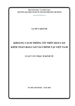 Luận văn thạc sĩ khoảng cách thông tin trên báo cáo kiểm toán báo cáo tài chính tại việt nam