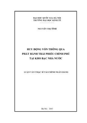 Luận văn thạc sĩ hoạt động phát hành trái phiếu chính phủ tại kho bạc nhà nước
