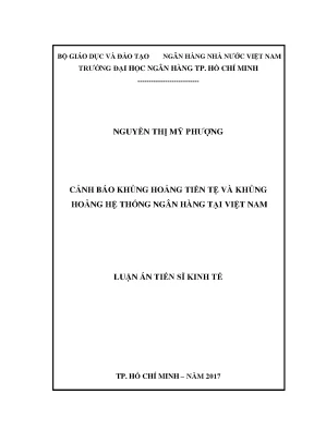 Luận văn thạc sĩ cảnh báo khủng hoảng tiền tệ và khủng hoảng hệ thống ngân hàng tại việt nam