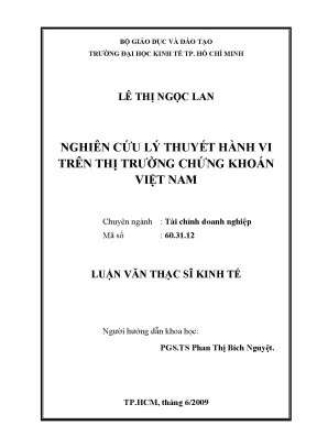Luận văn thạc sĩ nghiên cứu lý thuyết hành vi trên thị trường chứng khoán việt nam luận văn thạc sĩ