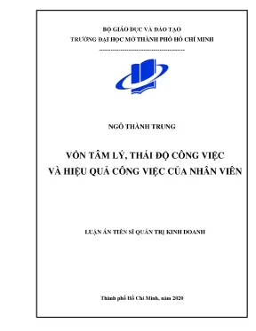 Luận án tiến sĩ vốn tâm lý thái độ công việc và hiệu quả công việc của nhân viên