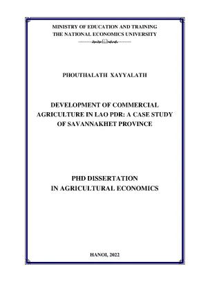 Luận án tiến sĩ development of commercial agriculture in laos a case study of savannakhet province