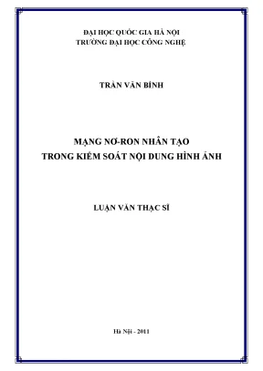 Luận văn thạc sĩ mạng nơ ron nhân tạo trong kiểm soát nội dung hình ảnh