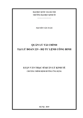Luận văn thạc sĩ quản lý tài chính tại lữ đoàn 229 bộ tư lệnh công binh