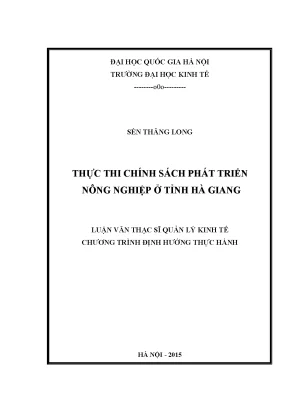 Luận văn thạc sĩ thực thi chính sách phát triển nông nghiệp ở tỉnh bắc giang