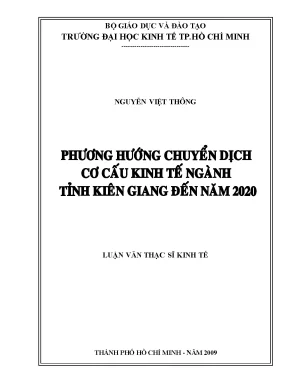 Luận văn thạc sĩ phương hướng chuyển dịch cơ cấu kinh tế ngành tỉnh kiên giang đến năm 2020