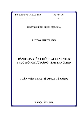 Luận văn thạc sĩ đánh giá viên chức tại bệnh viện phục hồi chức năng tỉnh lạng sơn