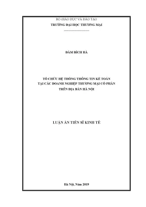 Luận án tiến sĩ tổ chức hệ thống thông tin kế toán tại các doanh nghiệp thương mại cổ phần trên địa bàn hà nội