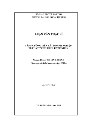 Luận văn thạc sĩ tăng cƣờng liên kết doanh nghiệp để phát triển kinh tế tƣ nhân