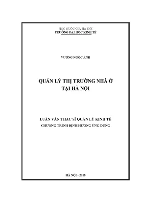 Luận văn thạc sĩ quản lý thị trường nhà ở tại hà nội