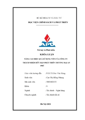 Luận văn tốt nghiệp nâng cao hiệu quả sử dụng vốn của công ty tnhh phát triển thương mại an phú