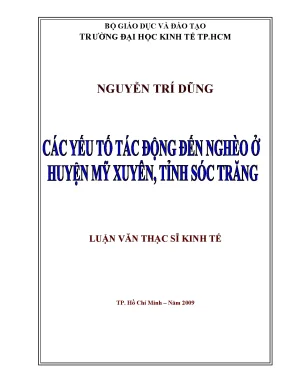 Luận văn thạc sĩ các yếu tố tác động đến nghèo ở huyện mỹ xuyên tỉnh sóc trăng