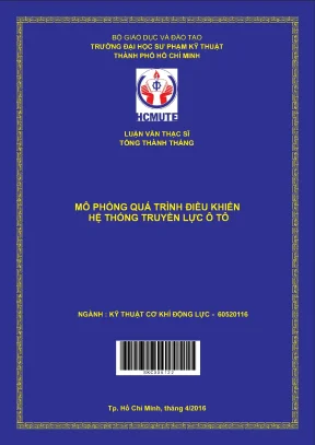 Luận văn thạc sĩ hcmute mô phỏng quá trình điều khiển hệ thống truyền lực ô tô