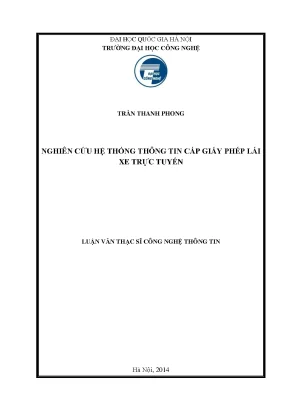 Luận văn thạc sĩ nghiên cứu hệ thống thông tin cấp giấy phép lái xe trực tuyến