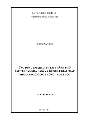 Luận văn thạc sĩ ứng dụng smart city tại thành phố amsterdam hà lan và đề xuất giải pháp phân luồng giao thông cho hà nội