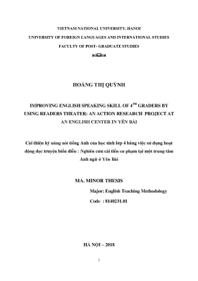 Luận văn thạc sĩ improving english speaking skill of 4th graders by using readers theater an action research project at an english center in yên bái