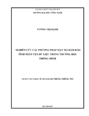 Luận văn thạc sĩ nghiên cứu các phương pháp mập mã đảm bảo toàn vẹn dữ liệu trong trường học thông minh