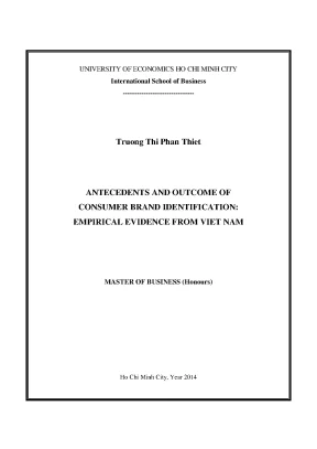 Luận văn thạc sĩ antecedents and outcome of consumer brand identification empirical evidence from viet nam