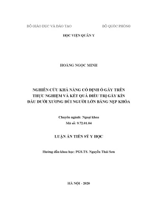 Luận án nghiên cứu khả năng cố định ổ gãy trên thực nghiệm và kết quả điều trị gãy kín đầu dưới xương đùi người lớn bằng nẹp khóa