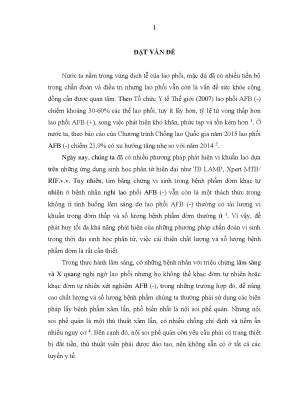 Luận án nghiên cứu đặc điểm lâm sàng cận lâm sàng và giá trị của kỹ thuật gây khạc đờm trong chẩn đoán lao phổi afb âm tính