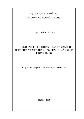 Luận văn thạc sĩ nghiên cứu hệ thống quản lý mạng hp openview và xây dựng ứng dụng quản trị hệ thống mạng