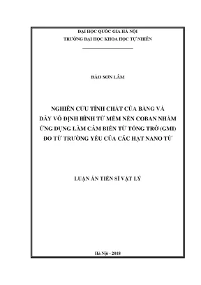 Luận án tiến sĩ nghiên cứu tính chất của băng và dây vô định hình từ mềm nền coban nhằm ứng dụng làm cảm biến từ tổng trở gmi đo từ trường yếu của các hạt nano từ