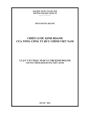 Luận văn thạc sĩ chiến lược kinh doanh của tổng công ty bưu chính việt nam 001