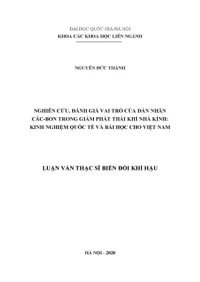 Luận văn thạc sĩ nghiên cứu đánh giá vai trò của dán nhãn các bon trong giảm phát thải khí nhà kínhkinh nghiệm quốc tế và bài học cho việt nam