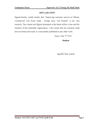 Luận văn tốt nghiệp improving customer service in mb hoang quoc viet branch