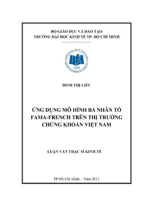 Luận văn thạc sĩ ứng dụng mô hình ba nhân tố fama french trên thị trường chứng khoán việt nam