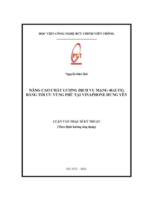 Luận văn thạc sĩ nâng cao chất lượng dịch vụ mạng 4g lte bằng tối ưu vùng phủ tại vinaphone hưng yên
