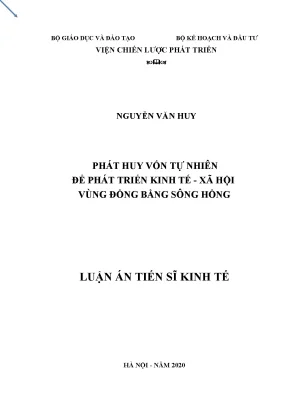 Luận án phát huy vốn tự nhiên để phát triển kinh tế xã hội vùng đồng bằng sông hồng
