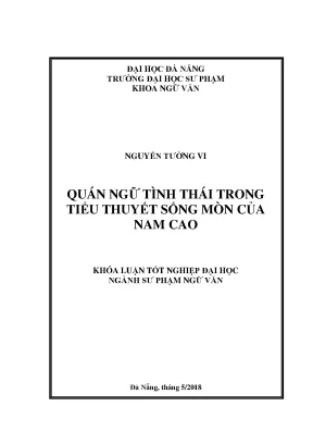 Luận văn tốt nghiệp quán ngữ tình thái trong tiểu thuyết sống mòn của nam cao