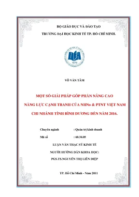Luận văn thạc sĩ một số giải pháp góp phần nâng cao năng lực cạnh tranh của ngân hàng nông nghiệp và phát triển nông thôn chi nhánh tỉnh bình dương đến năm 2016