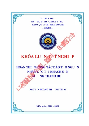 Luận văn tốt nghiệp hoàn thiện công tác đào tạo nguồn nhân lực tại khách sạn mường thanh huế