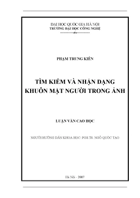 Luận văn thạc sĩ tìm kiếm và nhận dạng khuôn mặt người trong ảnh luận văn ths công nghệ thông tin