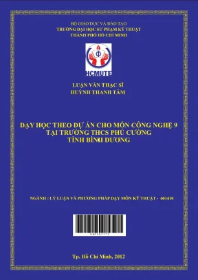Luận văn thạc sĩ hcmute dạy học theo dự án cho môn công nghệ 9 tại trường thcs phú cường tỉnh bình dương