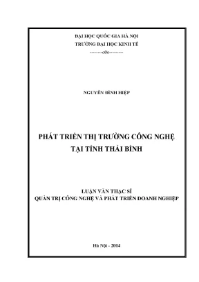 Luận văn thạc sĩ phát triển thị trường công nghệ tại tỉnh thái bình