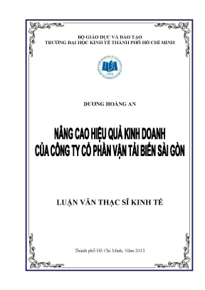 Luận văn thạc sĩ nâng cao hiệu quả kinh doanh của công ty cổ phần vận tải biển sài gòn luận văn thạc sĩ