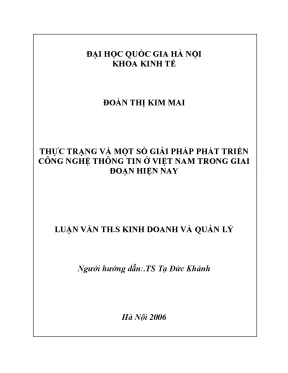 Luận văn thạc sĩ thực trạng và một số giải pháp phát triển công nghệ thông tin ở việt nam trong giai đoạn hiện nay